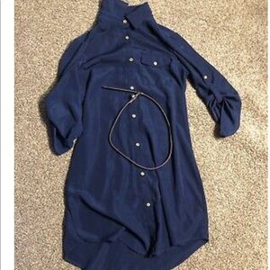 🔥🔥Navy blue shirt dress with belt 🔥🔥